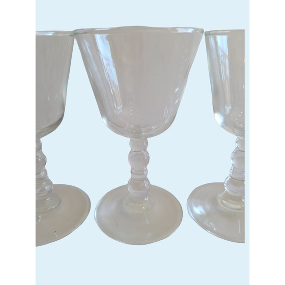 Vintage Imperial Clear Candlewick Bubble Stem 4 Wine Glasses‎ Stemware - Picture 5 of 7